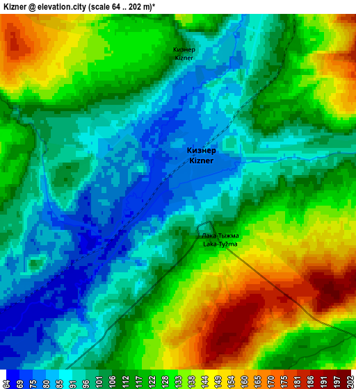 Zoom OUT 2x Kizner, Russia elevation map