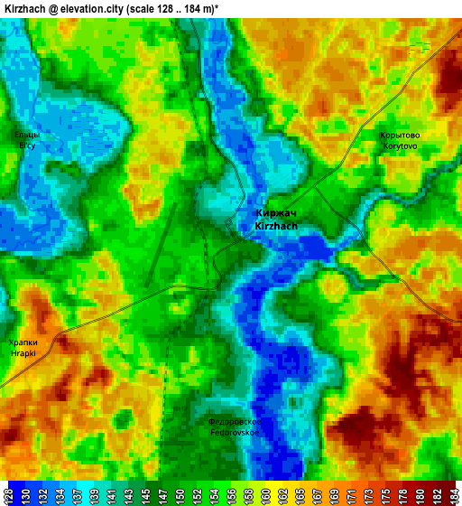 Zoom OUT 2x Kirzhach, Russia elevation map