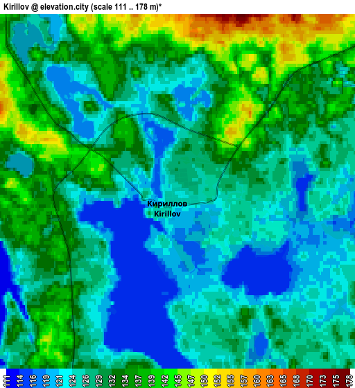 Zoom OUT 2x Kirillov, Russia elevation map