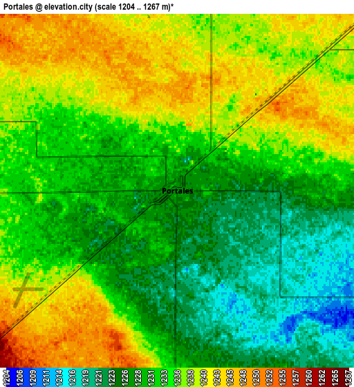 Zoom OUT 2x Portales, United States elevation map