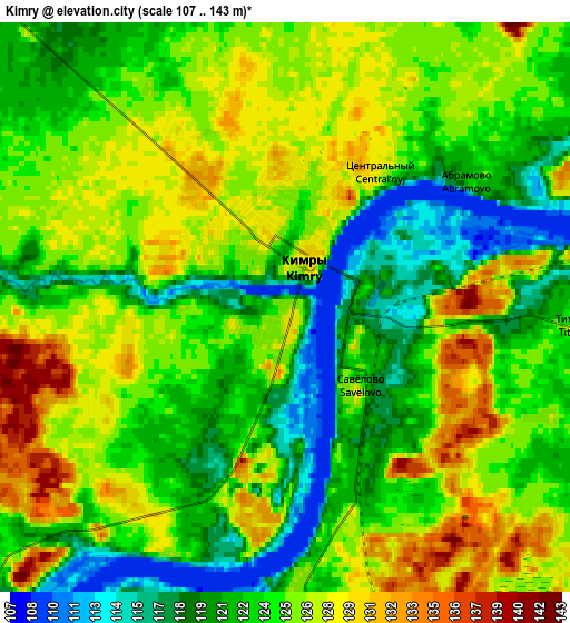 Zoom OUT 2x Kimry, Russia elevation map