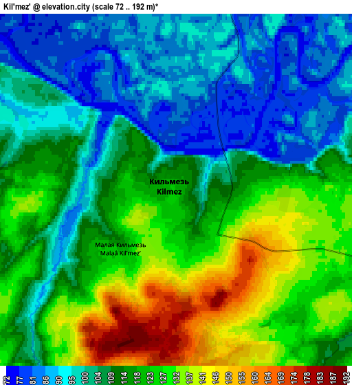 Zoom OUT 2x Kil’mez’, Russia elevation map