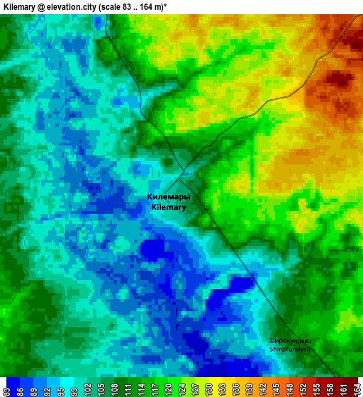 Zoom OUT 2x Kilemary, Russia elevation map