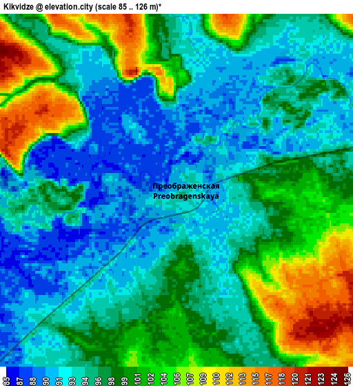 Zoom OUT 2x Kikvidze, Russia elevation map