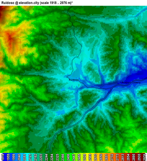 Zoom OUT 2x Ruidoso, United States elevation map