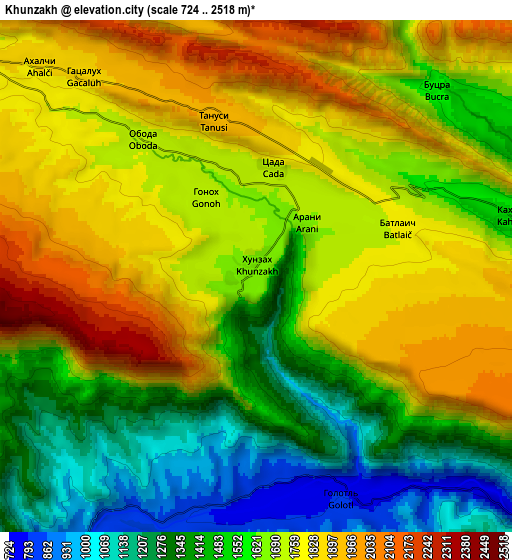 Zoom OUT 2x Khunzakh, Russia elevation map