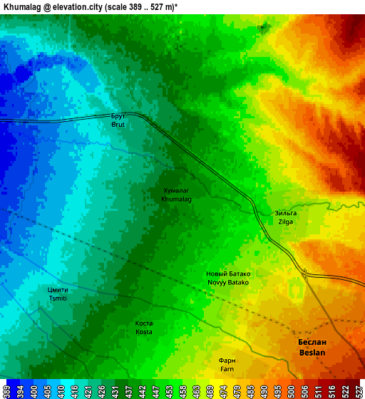 Zoom OUT 2x Khumalag, Russia elevation map