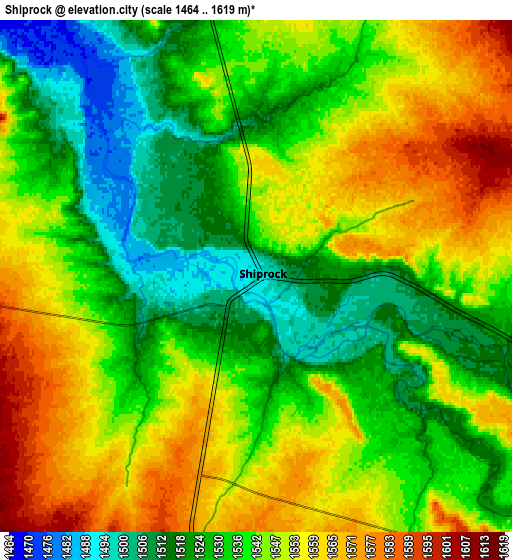 Zoom OUT 2x Shiprock, United States elevation map