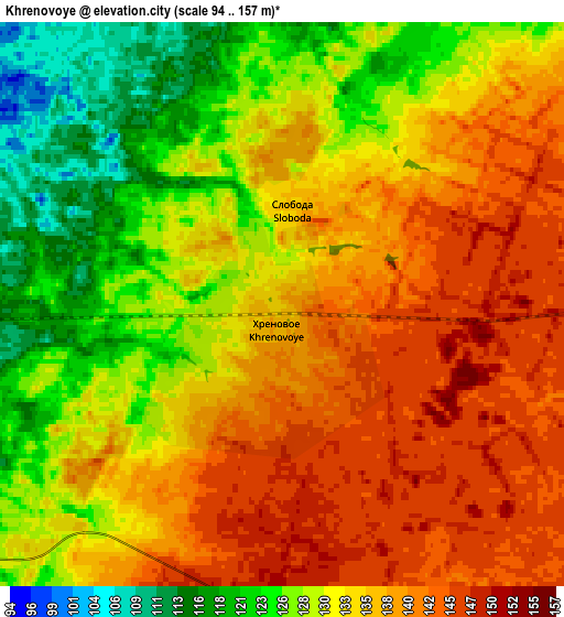 Zoom OUT 2x Khrenovoye, Russia elevation map