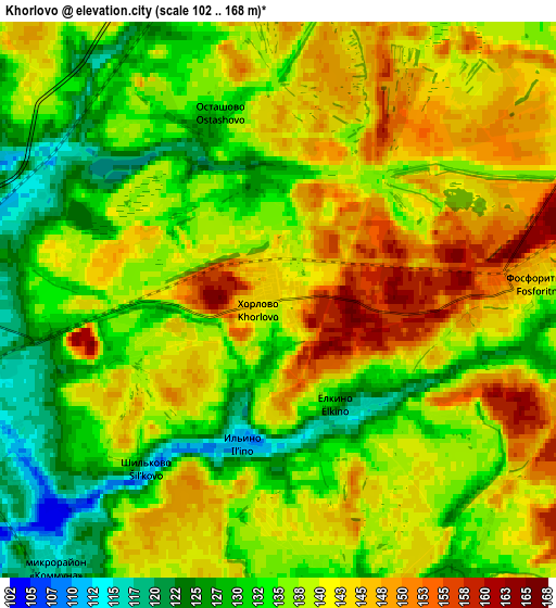 Zoom OUT 2x Khorlovo, Russia elevation map