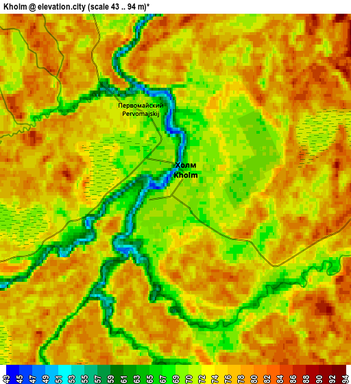 Zoom OUT 2x Kholm, Russia elevation map