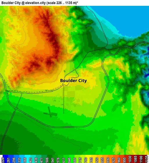 Zoom OUT 2x Boulder City, United States elevation map