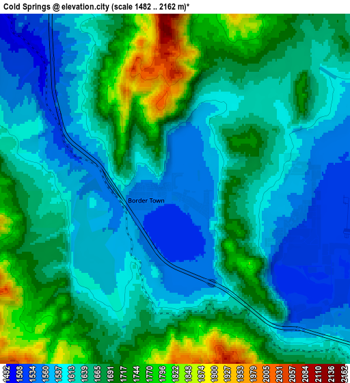 Zoom OUT 2x Cold Springs, United States elevation map