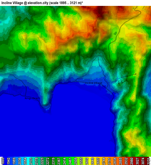Zoom OUT 2x Incline Village, United States elevation map