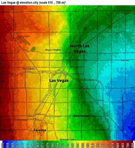 Zoom OUT 2x Las Vegas, United States elevation map