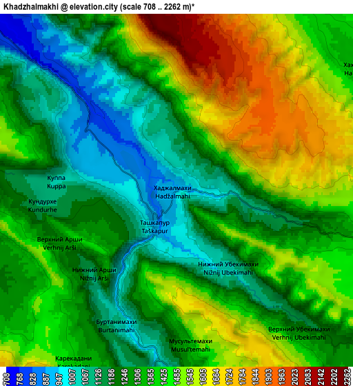 Zoom OUT 2x Khadzhalmakhi, Russia elevation map