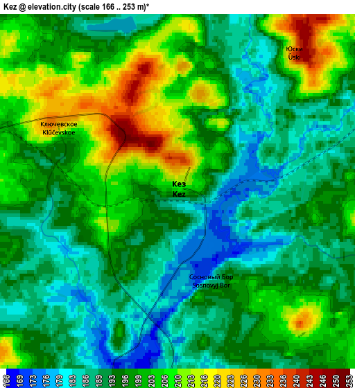 Zoom OUT 2x Kez, Russia elevation map