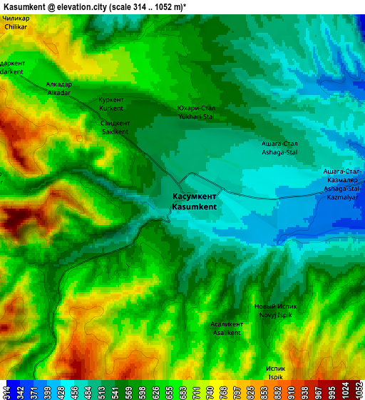 Zoom OUT 2x Kasumkent, Russia elevation map