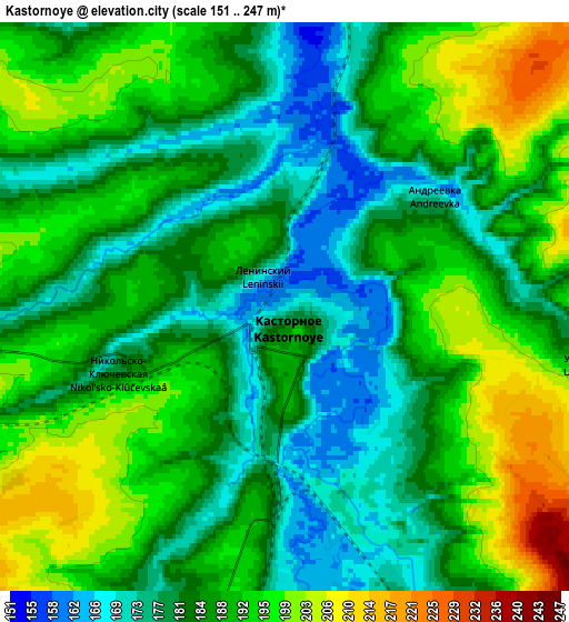 Zoom OUT 2x Kastornoye, Russia elevation map