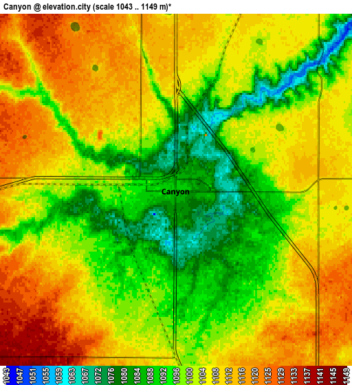 Zoom OUT 2x Canyon, United States elevation map