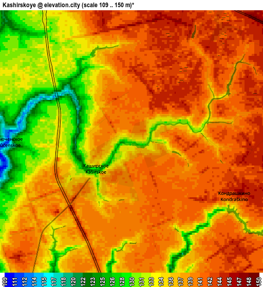 Zoom OUT 2x Kashirskoye, Russia elevation map