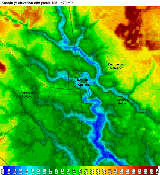 Zoom OUT 2x Kashin, Russia elevation map