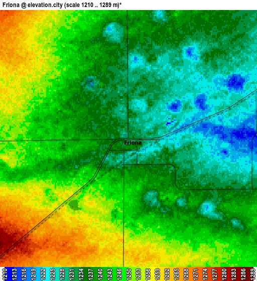 Zoom OUT 2x Friona, United States elevation map