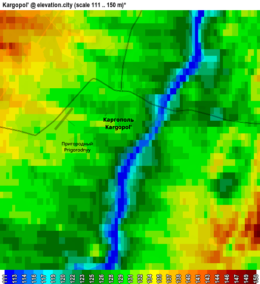 Zoom OUT 2x Kargopol’, Russia elevation map