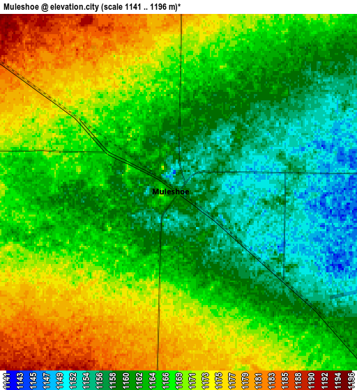 Zoom OUT 2x Muleshoe, United States elevation map