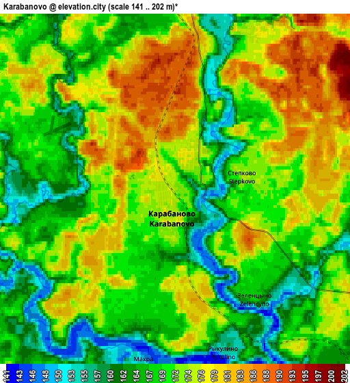 Zoom OUT 2x Karabanovo, Russia elevation map