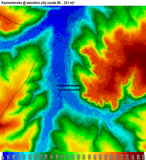 Zoom OUT 2x Kantemirovka, Russia elevation map