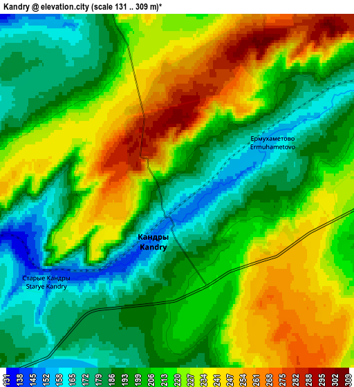 Zoom OUT 2x Kandry, Russia elevation map