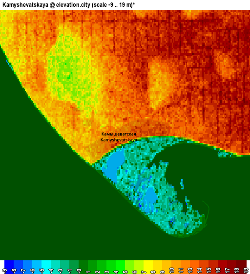 Zoom OUT 2x Kamyshevatskaya, Russia elevation map