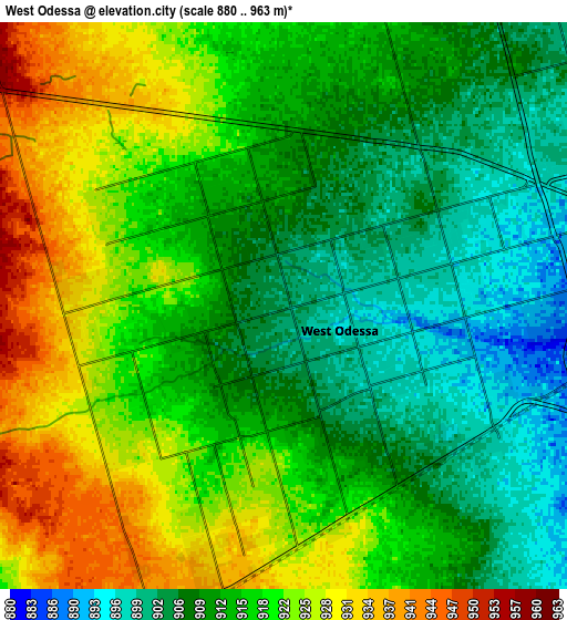 Zoom OUT 2x West Odessa, United States elevation map