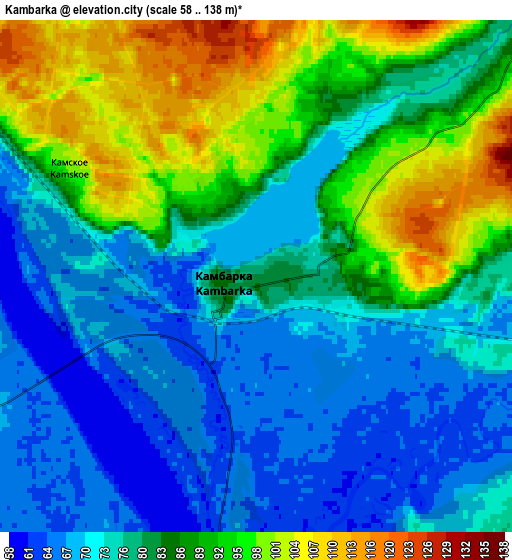 Zoom OUT 2x Kambarka, Russia elevation map