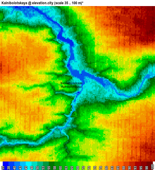 Zoom OUT 2x Kalnibolotskaya, Russia elevation map