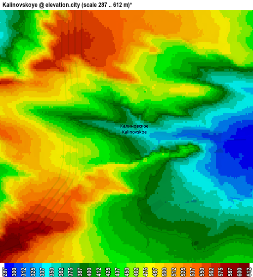 Zoom OUT 2x Kalinovskoye, Russia elevation map