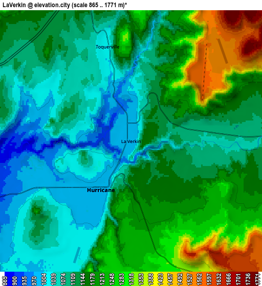 Zoom OUT 2x LaVerkin, United States elevation map