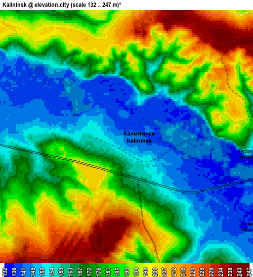 Zoom OUT 2x Kalininsk, Russia elevation map