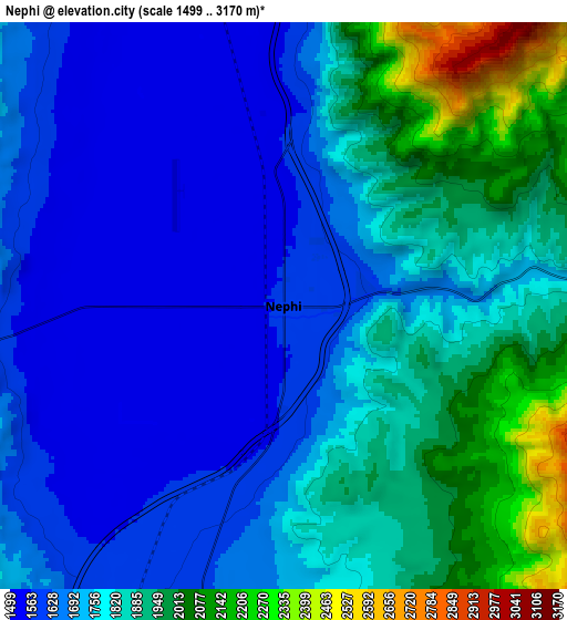 Zoom OUT 2x Nephi, United States elevation map