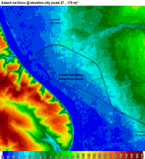 Zoom OUT 2x Kalach-na-Donu, Russia elevation map