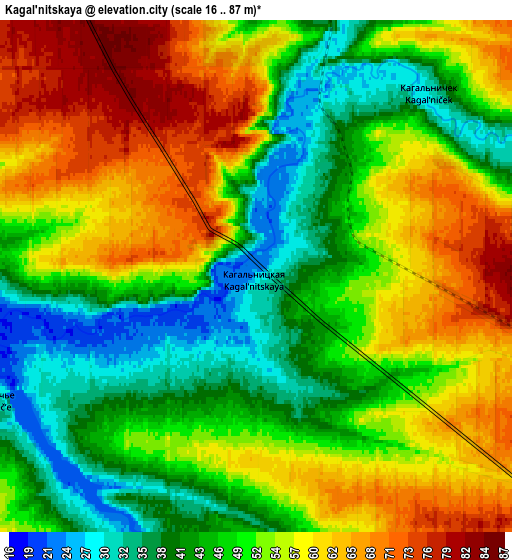 Zoom OUT 2x Kagal’nitskaya, Russia elevation map