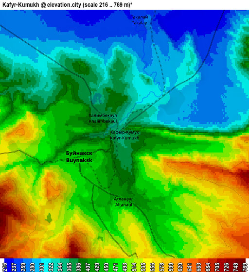 Zoom OUT 2x Kafyr-Kumukh, Russia elevation map