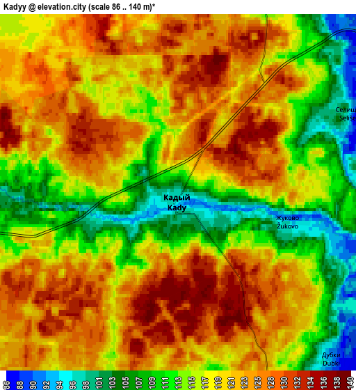 Zoom OUT 2x Kadyy, Russia elevation map