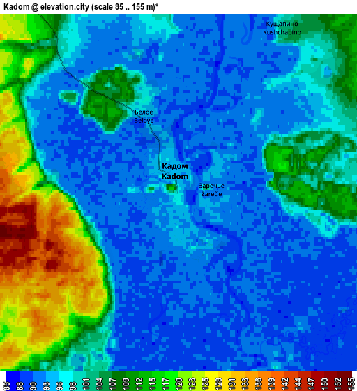 Zoom OUT 2x Kadom, Russia elevation map