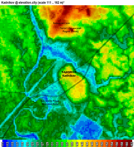 Zoom OUT 2x Kadnikov, Russia elevation map