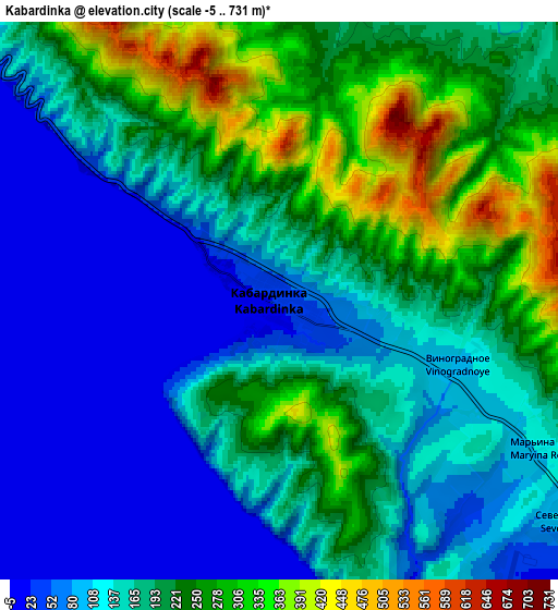 Zoom OUT 2x Kabardinka, Russia elevation map
