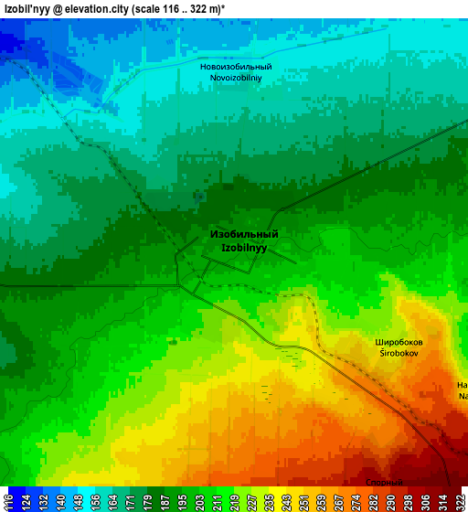 Zoom OUT 2x Izobil’nyy, Russia elevation map