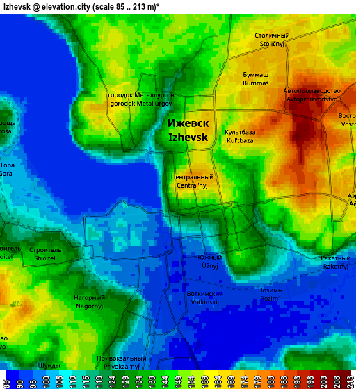 Zoom OUT 2x Izhevsk, Russia elevation map