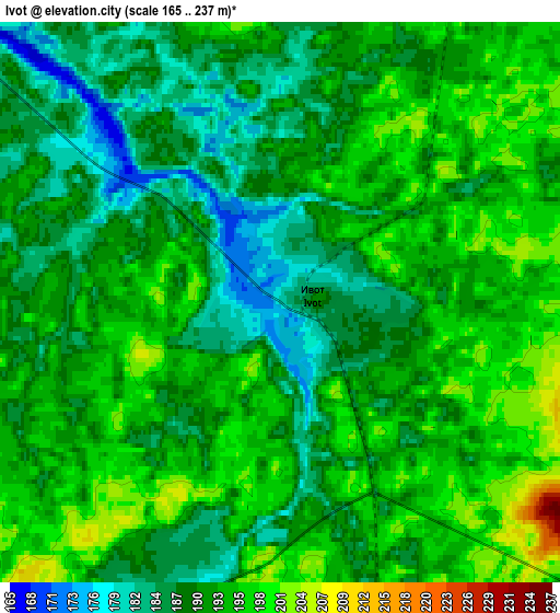 Zoom OUT 2x Ivot, Russia elevation map